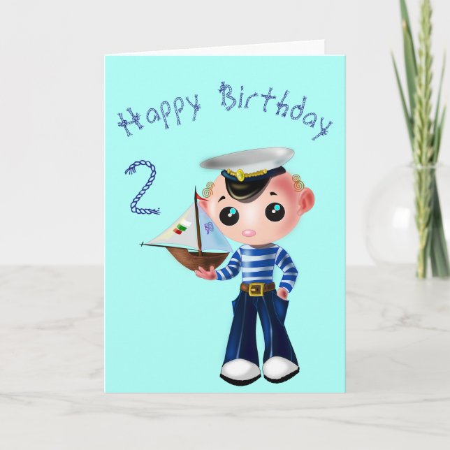 Carte d'anniversaire Little Sailor - Personnalisée (Devant)