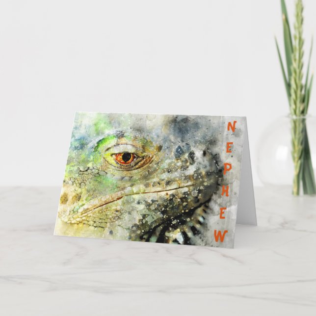 Carte d'anniversaire Lizard Aquarelle (Devant)