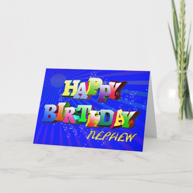 Carte d'anniversaire lumineuse de lettres et de (Devant)