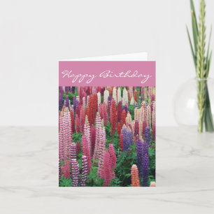 Carte d'anniversaire Lupin Flowers D2