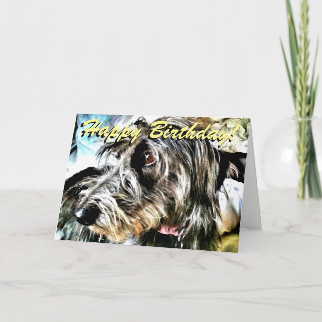 Carte d'anniversaire Lurcher (Devant)