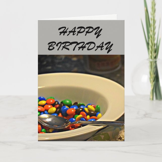 Carte d'anniversaire M&M (Devant)