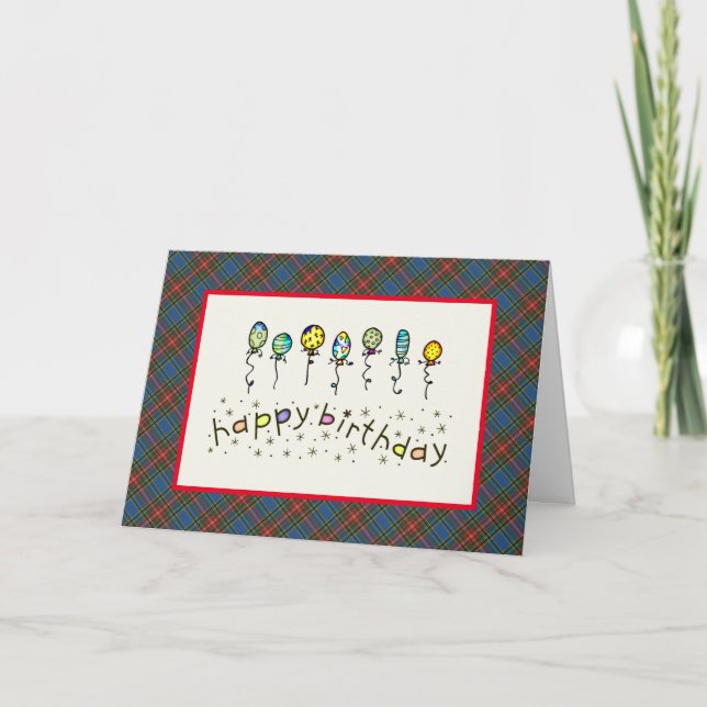 Carte d'anniversaire MacBeth Tartan (Devant)