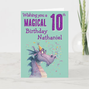 Carte d'anniversaire Magic Dragon 10 ans