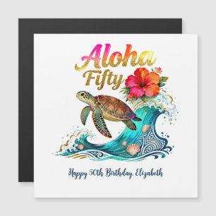 Carte d'anniversaire magnétique 50e Tropical Ocean