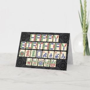 Carte d'anniversaire Mah Jongg