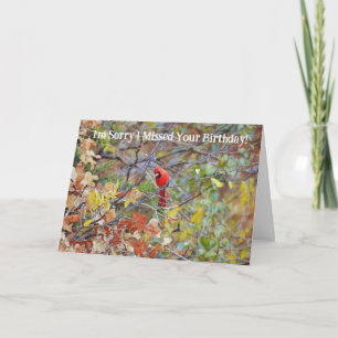 Carte d'anniversaire manquée de l'oiseau cardinal 