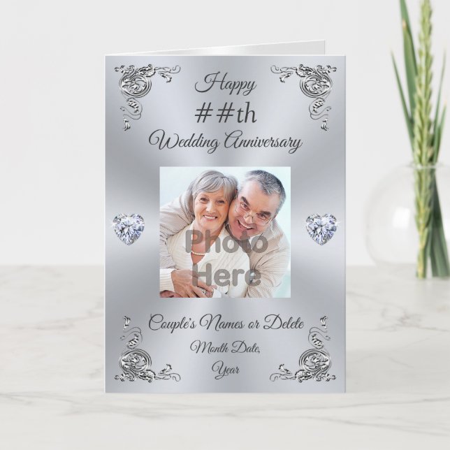Carte d'anniversaire Mariage personnalisée avec PH (Devant)