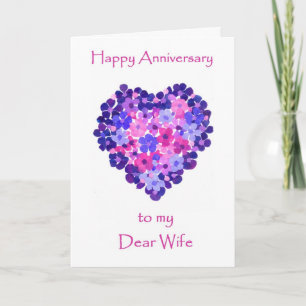 Carte d'anniversaire mariage pour femme - Flower P