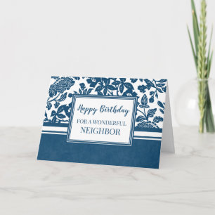 Carte d'anniversaire Marine Blue Floral