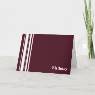 Carte d'anniversaire Maroon Stripes