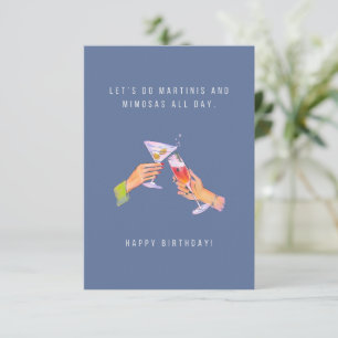 Carte d'anniversaire Martinis et Mimosas
