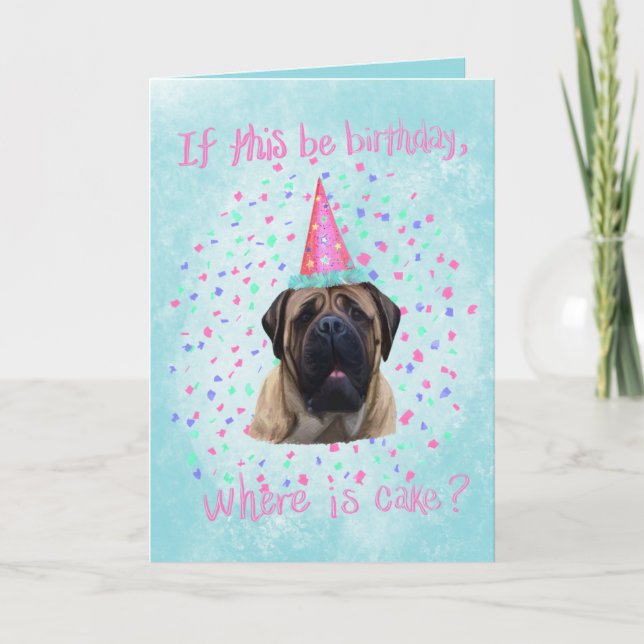 Carte d'anniversaire Mastiff (Devant)