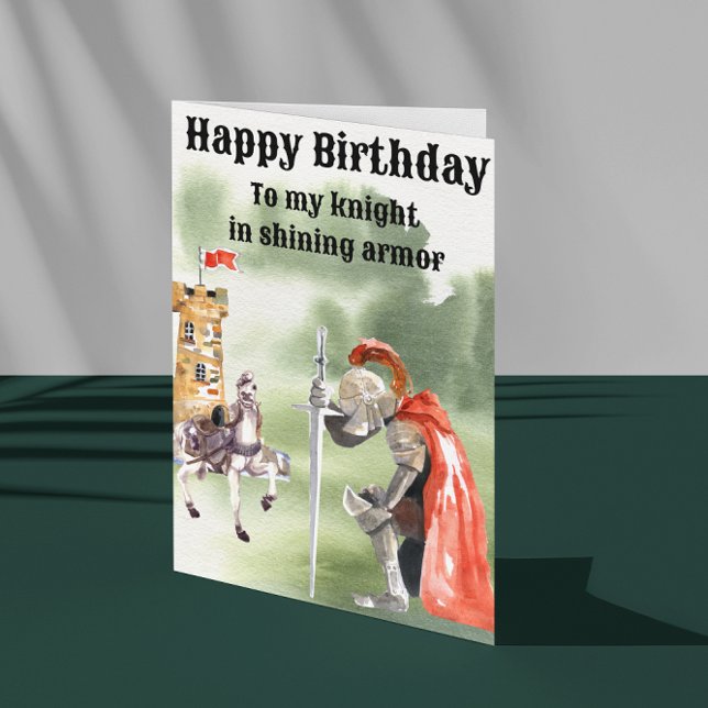Carte d'anniversaire médiévale Knight (Créateur téléchargé)