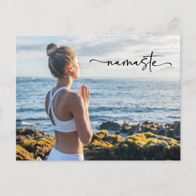 Carte d'anniversaire Meditation Yoga Namaste (Devant)
