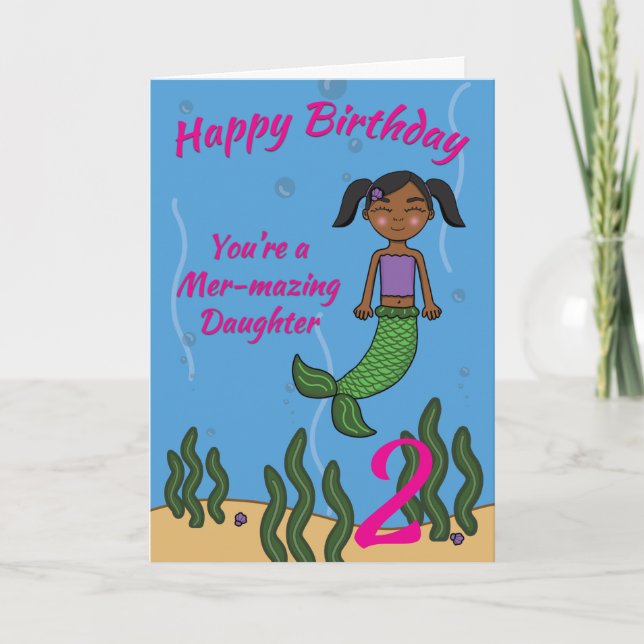 Carte d'anniversaire Mermaid pour fille n'importe  (Devant)