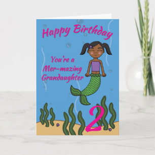 Carte d'anniversaire Mermaid pour grand-fille, tou