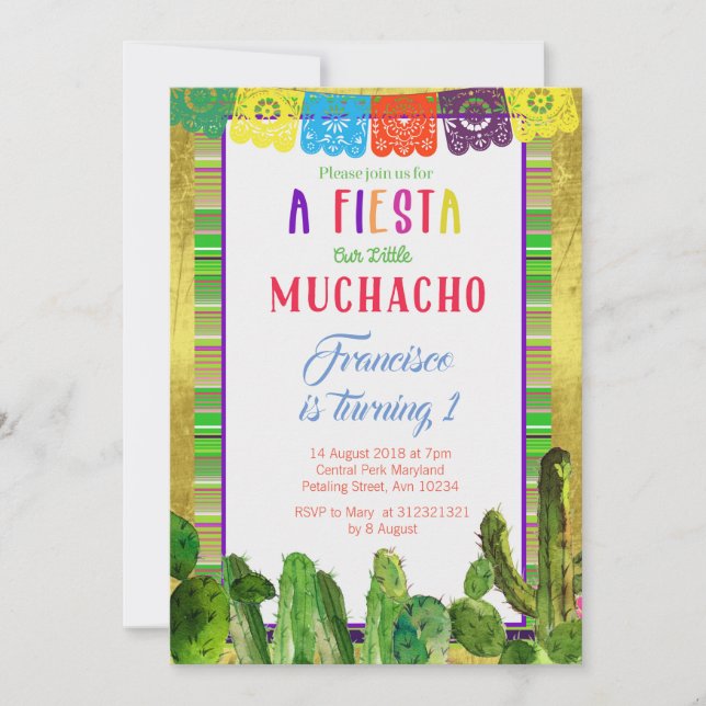 Carte d'anniversaire mexicaine de partie de fiesta (Devant)