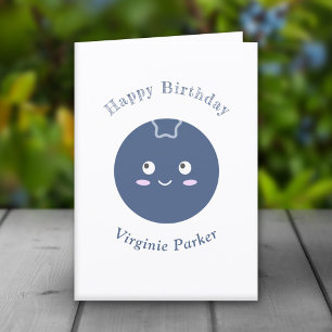 Carte d'anniversaire mignonne aux bleuets