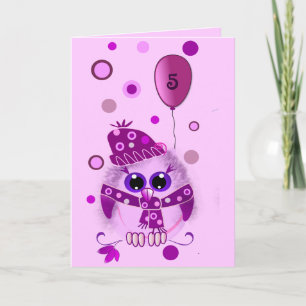 Carte d'anniversaire mignonne avec hibou et texte