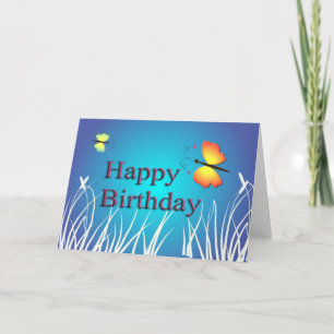 Carte d'anniversaire mignonne. Beau papillon color
