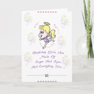 Carte d'anniversaire mignonne de filles
