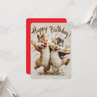 Carte d'anniversaire mignonne de tamias de dessin
