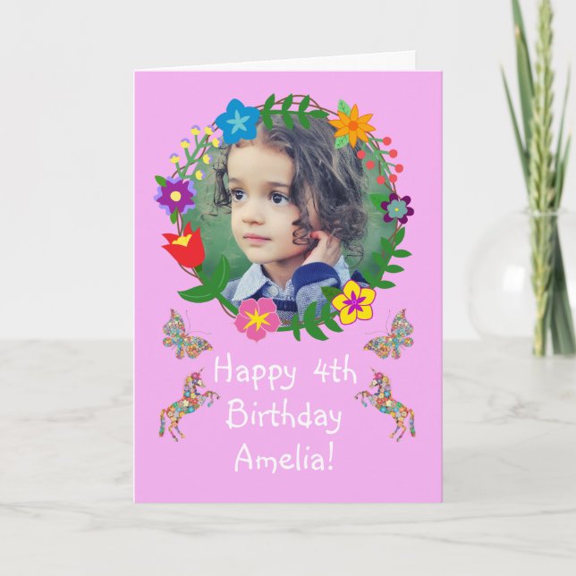 Carte d'anniversaire mignonne Enfants Papillons Un (Devant)