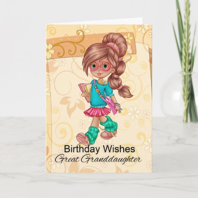 Carte d'anniversaire mignonne et à la mode (Devant)