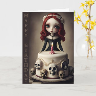 carte d'anniversaire mignonne goth rock emo fille,