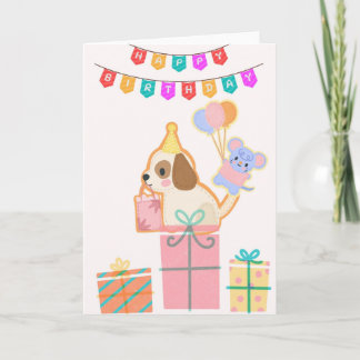 Carte d'anniversaire mignonne Joyeux Anniversaire 