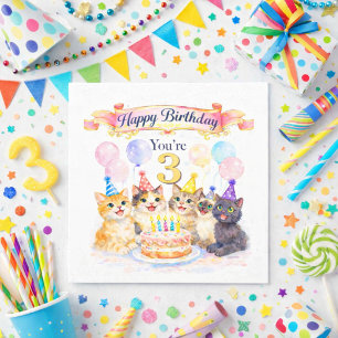 Carte d'anniversaire mignonne pour filles de 3 ans