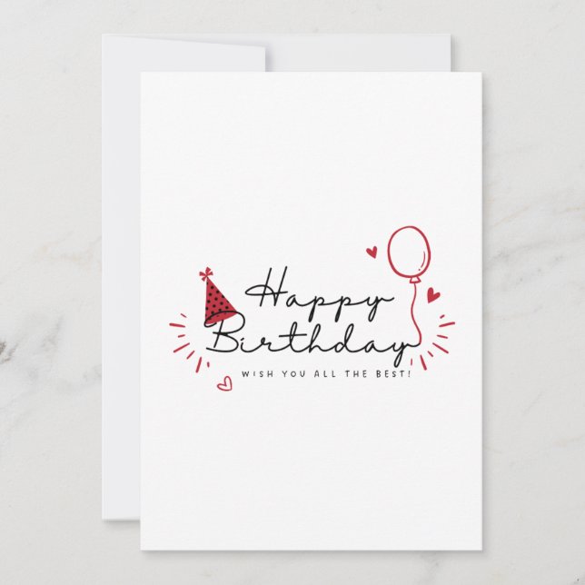 Carte d'anniversaire minimaliste (Devant)