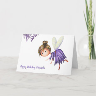 Carte d'anniversaire minimaliste Art Cute Fairy