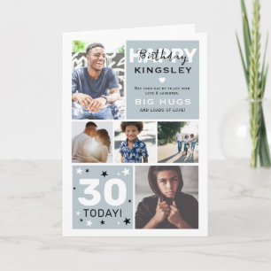 Carte d'anniversaire moderne avec grille et texte