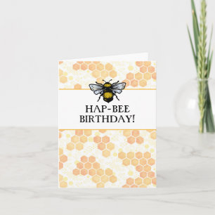Carte d'anniversaire moderne Bee Happy
