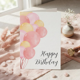 Carte d'anniversaire moderne colorée avec ballons