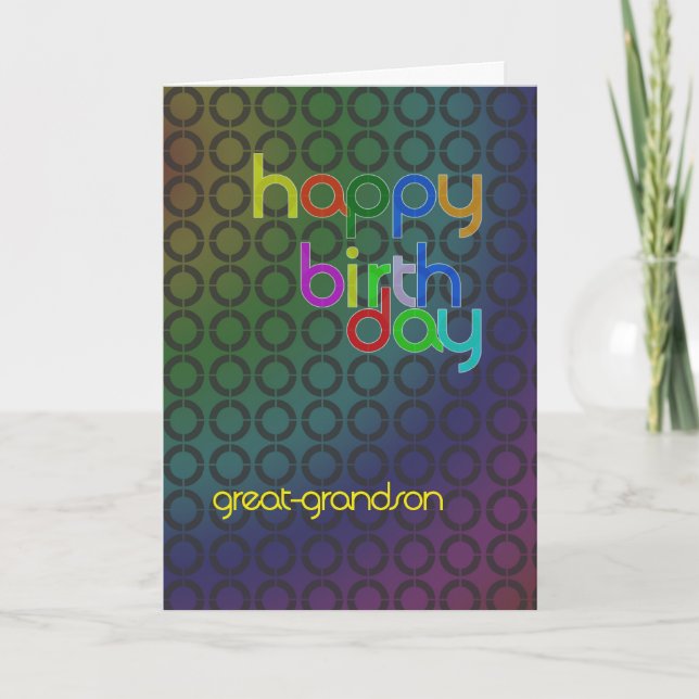 Carte d'anniversaire moderne pour arrière petit-fi (Devant)