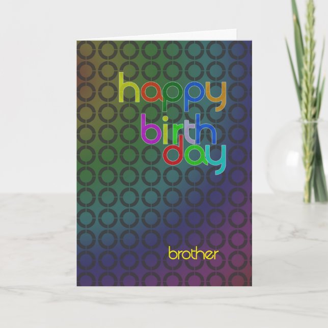 Carte d'anniversaire moderne pour frère (Devant)