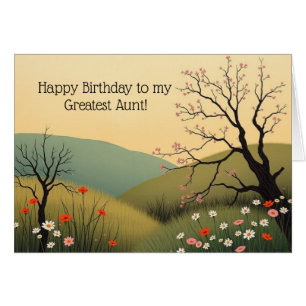 Carte d'anniversaire moderne pour grand-tante de p