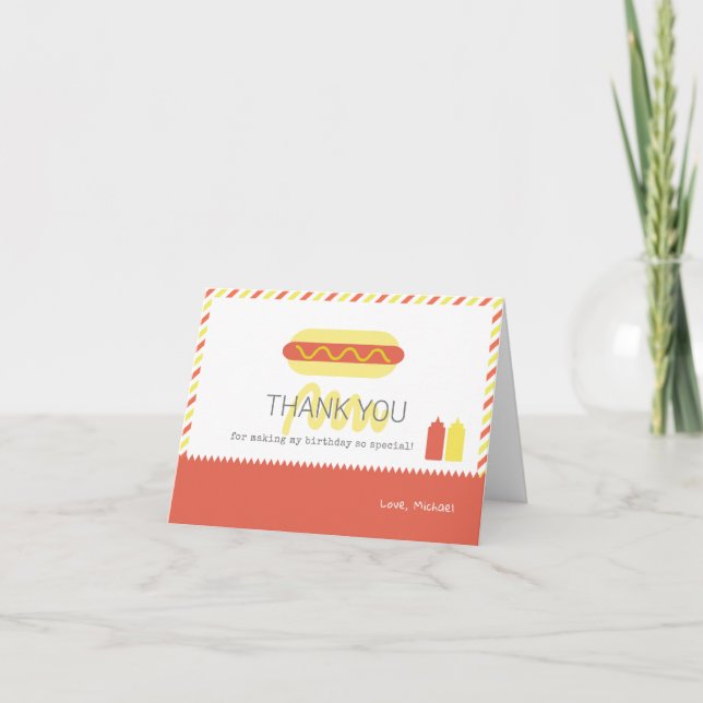 Carte d'anniversaire moderne rouge et jaune avec h (Devant)