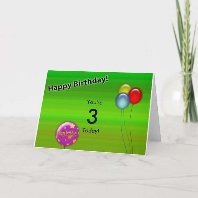 Carte d'anniversaire (modifiable selon l'âge) (Devant)