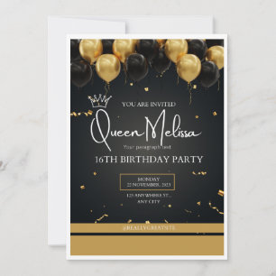 Carte d'anniversaire modifiée en noir et or