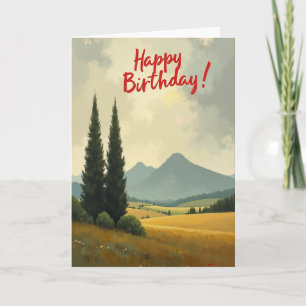 Carte d'anniversaire Montagne Peinte