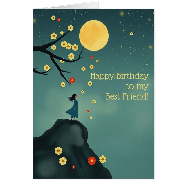 Carte d'anniversaire Moonlit Hill pour le meilleur (Devant)