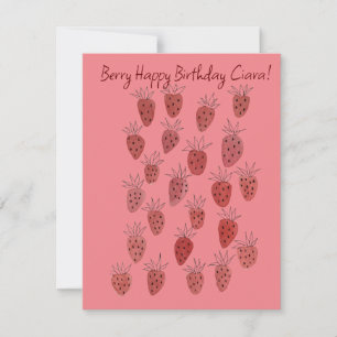 Carte d'anniversaire Motif aux fraises