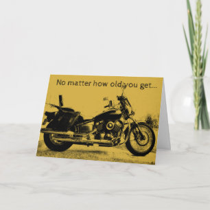 Carte d'anniversaire moto de style vintage