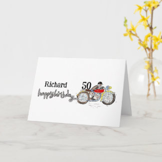 Carte d'anniversaire moto personnalisée