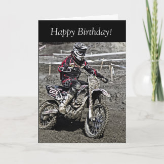 Carte d'anniversaire : Motocross Guy