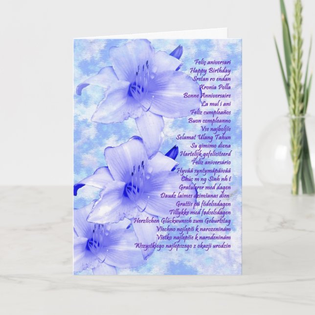 Carte d'anniversaire multilingue (Devant)
